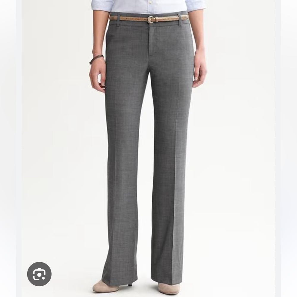 Banana Republic Charcoal Gray Wide-Leg Trousers